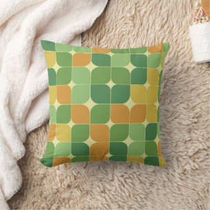 Midden-eeuws abstract patroon groen oranje kussen