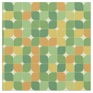 Midden eeuws abstract patroon groen oranje stof