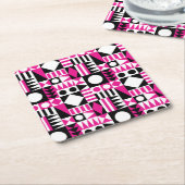 Midden-eeuws abstract patroon. vierkante kartonnen onderzetter (Schuin)