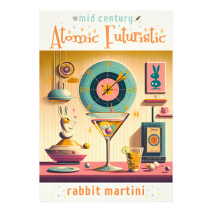 Midden eeuws atomaire retro futuristische konijn M Foto Afdruk