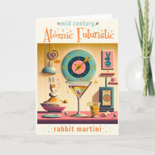 Midden eeuws atomaire retro futuristische konijn M Kaart