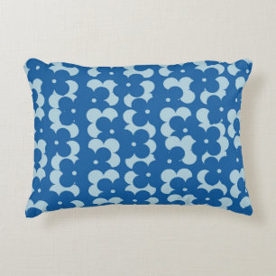Midden-eeuws blauw bloemenpatroon accent kussen