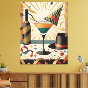 Midden-eeuws cocktailuur - New Years Eve Canvas Afdruk