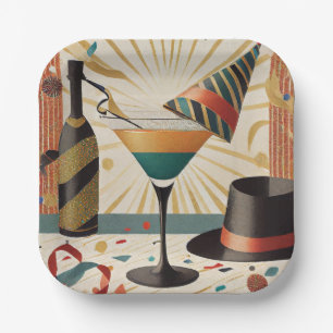 Midden-eeuws cocktailuur - New Years Eve Papieren Bordje