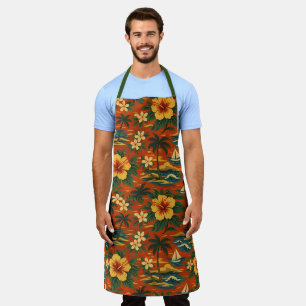 Midden eeuws fel Hawaiaans shirtprint Schort