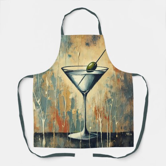 Midden eeuws mixed media Martini kunst Schort (Voorkant)
