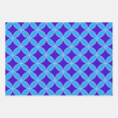 Midden-eeuws mod patroon in levendig kobaltblauw inpakpapier vel (Voorkant 3)