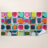 Midden-eeuws modern Abstract kleurrijk patroon Strandlaken (Voorkant)