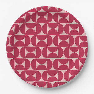 Midden-eeuws modern Abstract patroon magenta Papieren Bordje