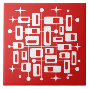 Midden eeuws modern atomair abstract tegeltje