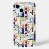 Midden-eeuws modern atoomtijdperk Abstract patroon Case-Mate iPhone Case (Achterkant)