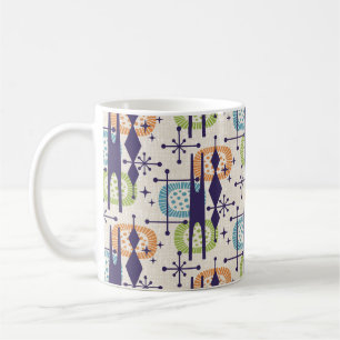 Midden-eeuws modern atoomtijdperk Abstract patroon Koffiemok