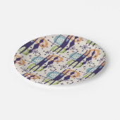 Midden-eeuws modern atoomtijdperk Abstract patroon Papieren Bordje (Gekanteld)