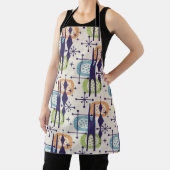 Midden-eeuws modern atoomtijdperk Abstract patroon Schort (Insitu)