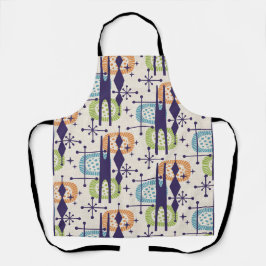 Midden-eeuws modern atoomtijdperk Abstract patroon Schort