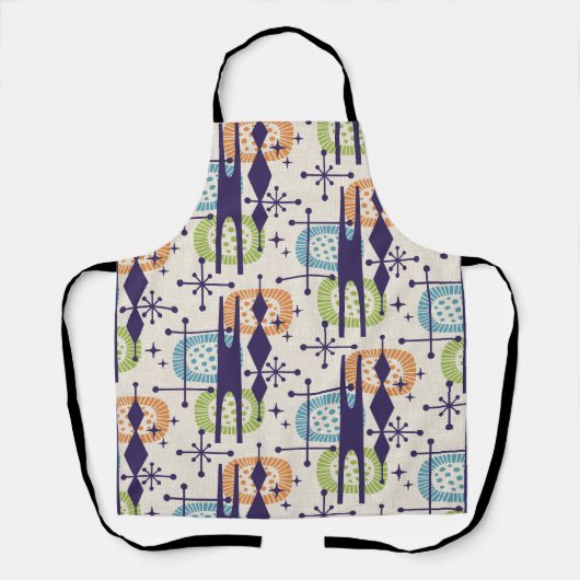 Midden-eeuws modern atoomtijdperk Abstract patroon Schort (Voorkant)