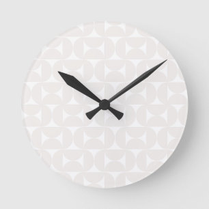 Midden-eeuws modern Bord beige en wit Ronde Klok