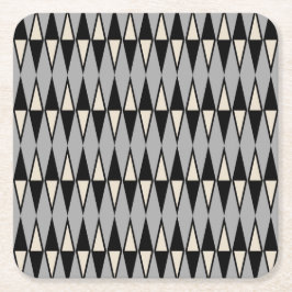 Midden-eeuws modern diamantpatroon vierkante kartonnen onderzetter