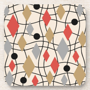 Midden eeuws modern geometrisch abstract bier onderzetter