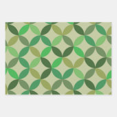 Midden-eeuws modern geometrisch groen cirkelenpatr inpakpapier vel (Voorkant 3)