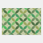 Midden-eeuws modern geometrisch groen cirkelenpatr inpakpapier vel (Voorkant 2)