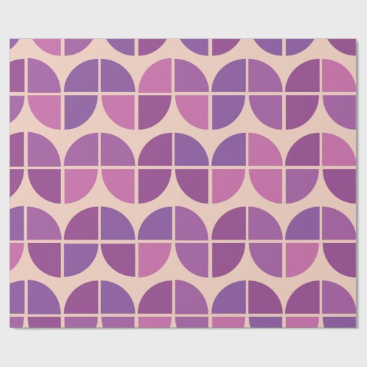 Midden-eeuws modern geometrisch roze Paarse Cadeaupapier (Vlak)
