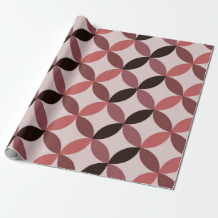 Midden eeuws modern geometrische cirkels koraal br cadeaupapier