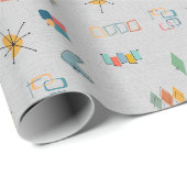 Midden eeuws modern gestructureerd lichtgrijs cadeaupapier (Rol Hoek)