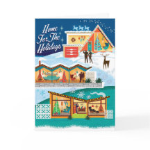 Midden-eeuws modern huis voor de Feestdagen kerst