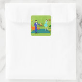 Midden-eeuws modern paar Stickers (Tas)