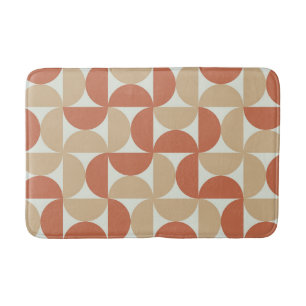 Midden eeuws modern patroon tan en terracotta badmat