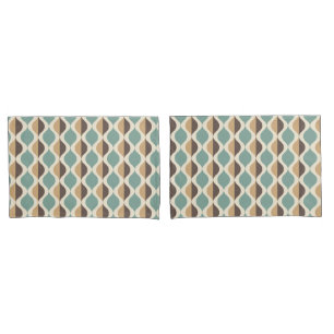 Midden eeuws modern retro blauw turquoise bruin vi kussensloop