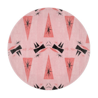 Midden-eeuws modern: roze koraalpatroon. snijplank