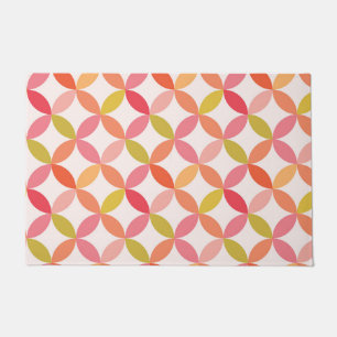 Midden eeuws modern roze rood oranje cirkels deurmat