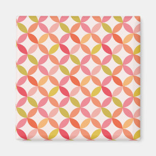 Midden eeuws modern roze rood oranje Cirkels Magneet
