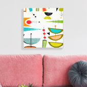 Midden-eeuws modern verpakt canvas Abstract #1A Afdruk (Insitu (Woonkamer))