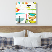 Midden-eeuws modern verpakt canvas Abstract #1A Afdruk (Insitu (Slaapkamer))