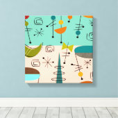 Midden-eeuws modern verpakt canvas Abstract #62 Afdruk (Insitu (Houten vloer))