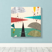 Midden-eeuws modern verpakt canvas Abstract #66 Afdruk (Insitu (Houten vloer))