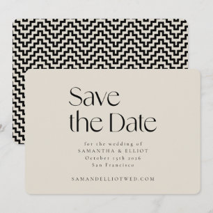 Midden eeuws moderne elegante geometrische zwart e save the date