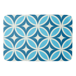 Midden eeuws moderne geometrisch patroon blauw badmat