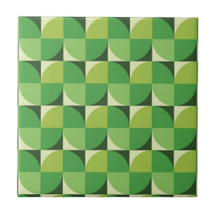 Midden eeuws moderne geometrische patroon groen tegeltje