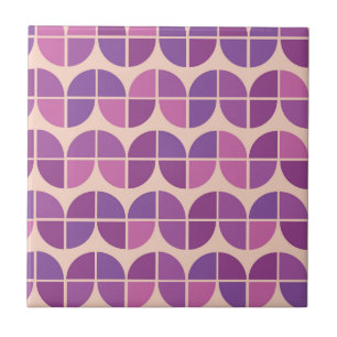 Midden eeuws moderne geometrische roze paars  tegeltje