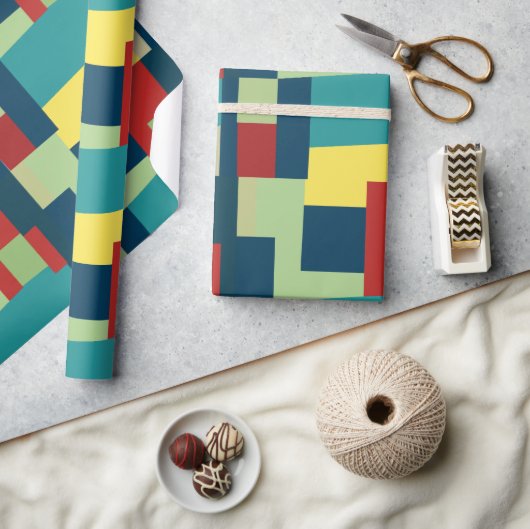 Midden eeuws moderne kleurrijk geometrisch patroon cadeaupapier (Crafts)