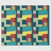 Midden eeuws moderne kleurrijk geometrisch patroon cadeaupapier (Vlak)