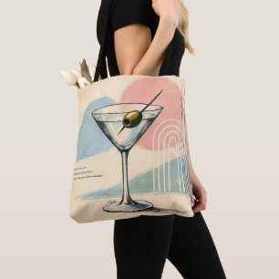 Midden eeuws moderne martini pastel minimalistisch draagtas