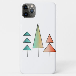 midden eeuws moderne regenboog bomen blozen turquo iPhone 11 pro max hoesje