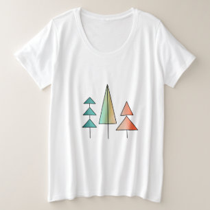 midden eeuws moderne regenboog bomen blozen turquo grote maat t-shirt