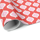 Midden eeuws moderne rood en roze kerst geometrisc cadeaupapier (Rol Hoek)