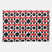 Midden eeuws moderne rood zwart geometrisch patroo theedoek (Horizontaal)